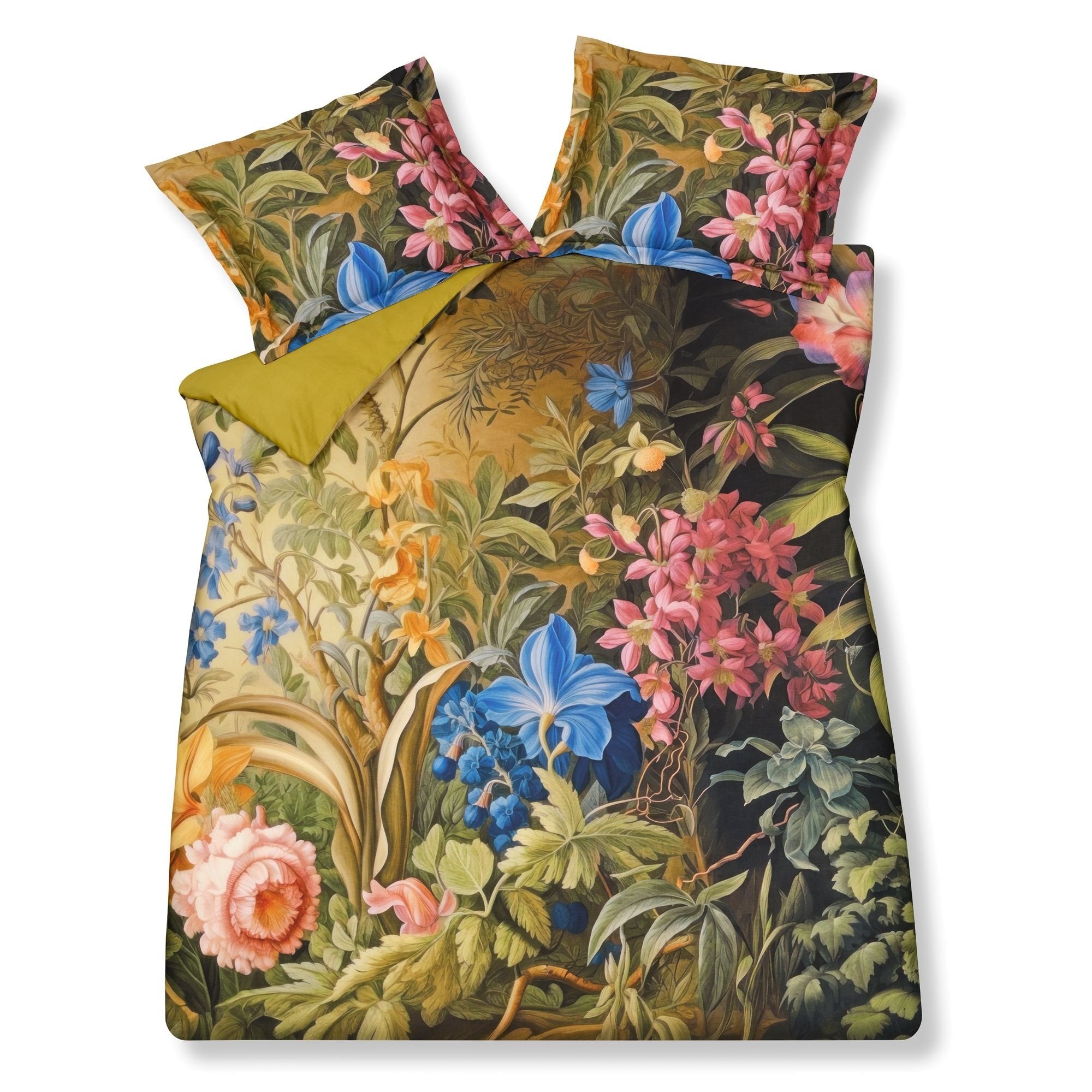 Mystic Garden Dekbedovertrek   240 x 200 220 cm   Groen   Geel   Goud