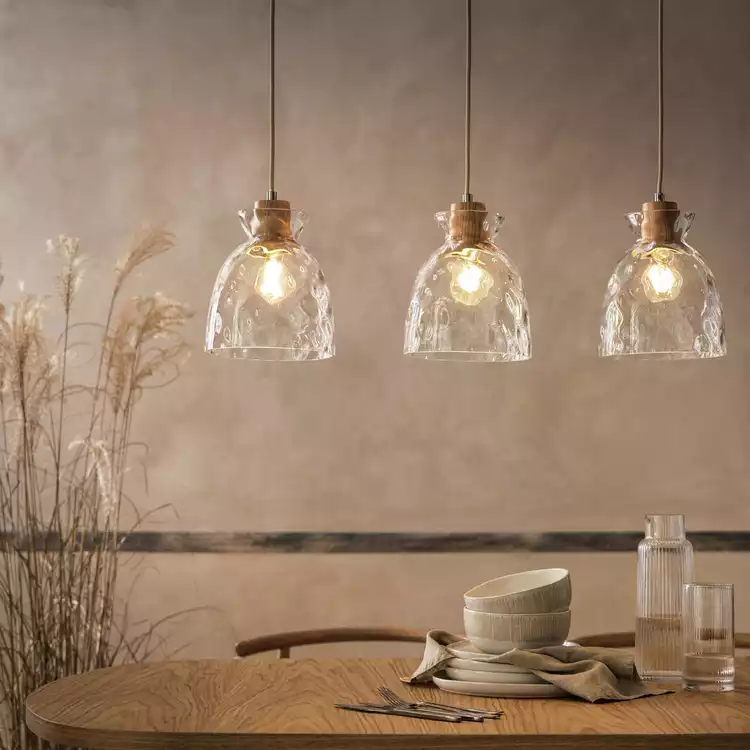 Habitat Vanern Dimple Glass Bar Pendant Light - Clear