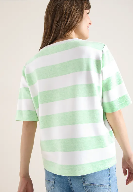 Kurzarm Sweatshirt mit Streifen