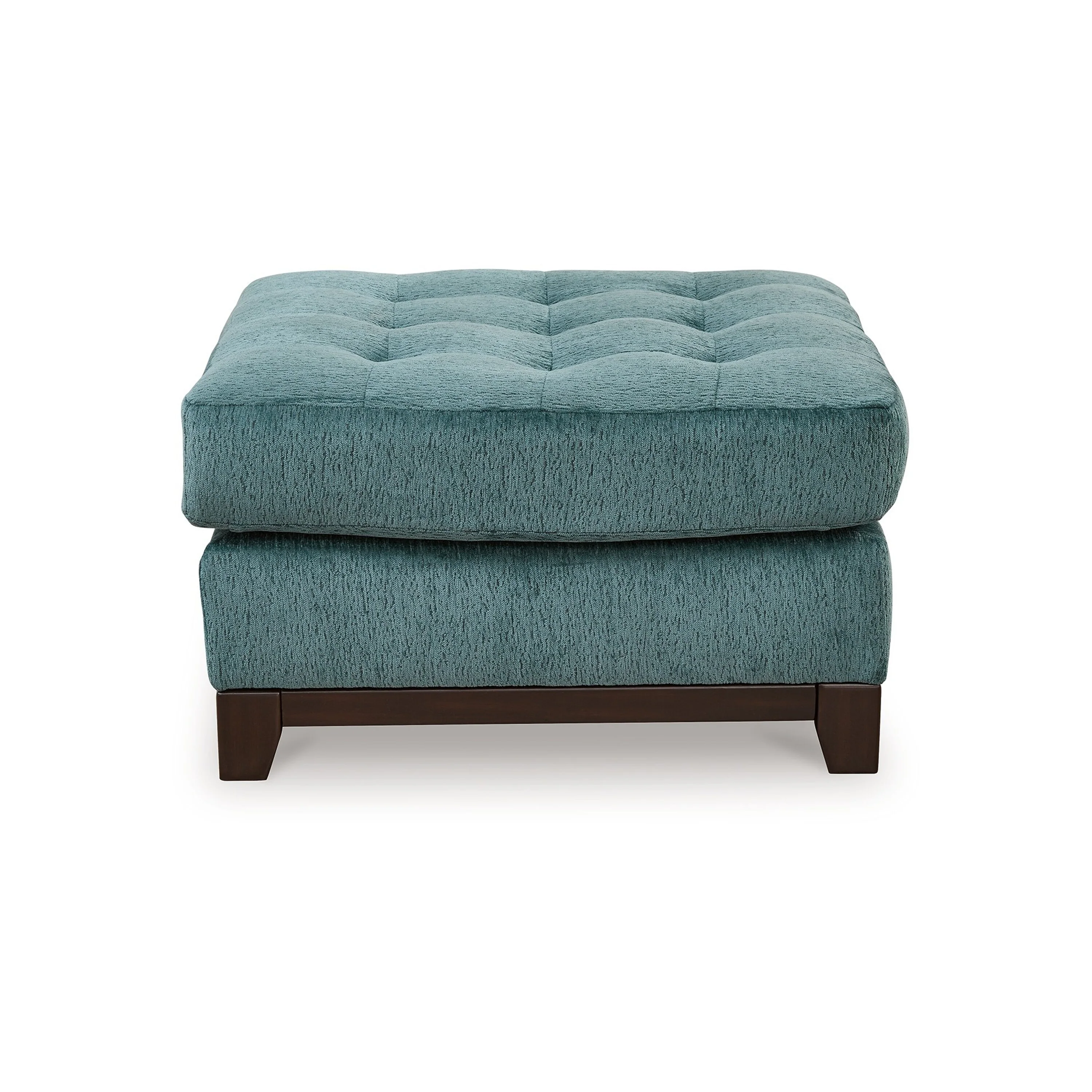 Brook Oversized Accent Ottoman, Teal Blue Polyester, 36 Inch Square