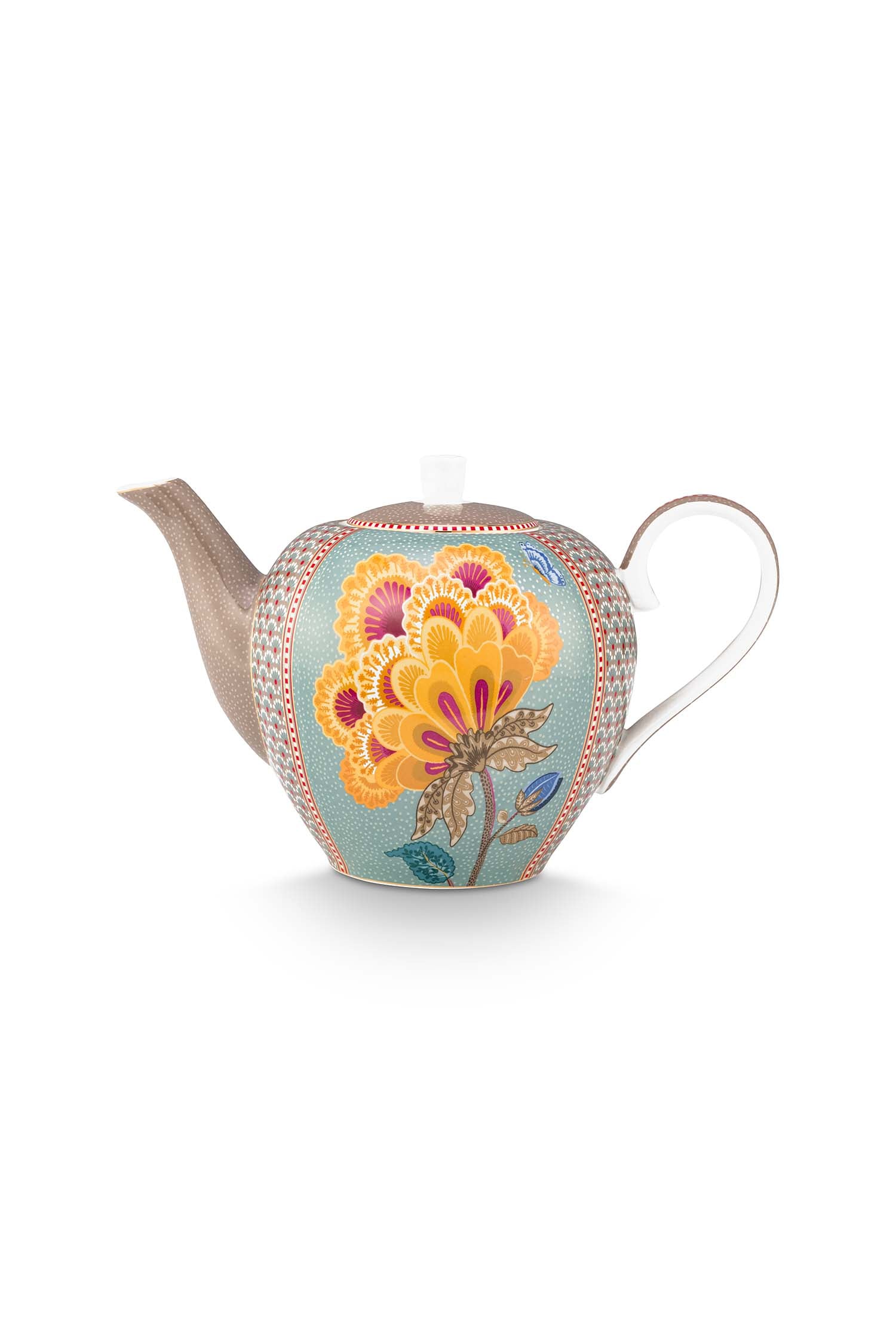 Pip Studio Theepot - Blooming Tales - Khaki - 15cm