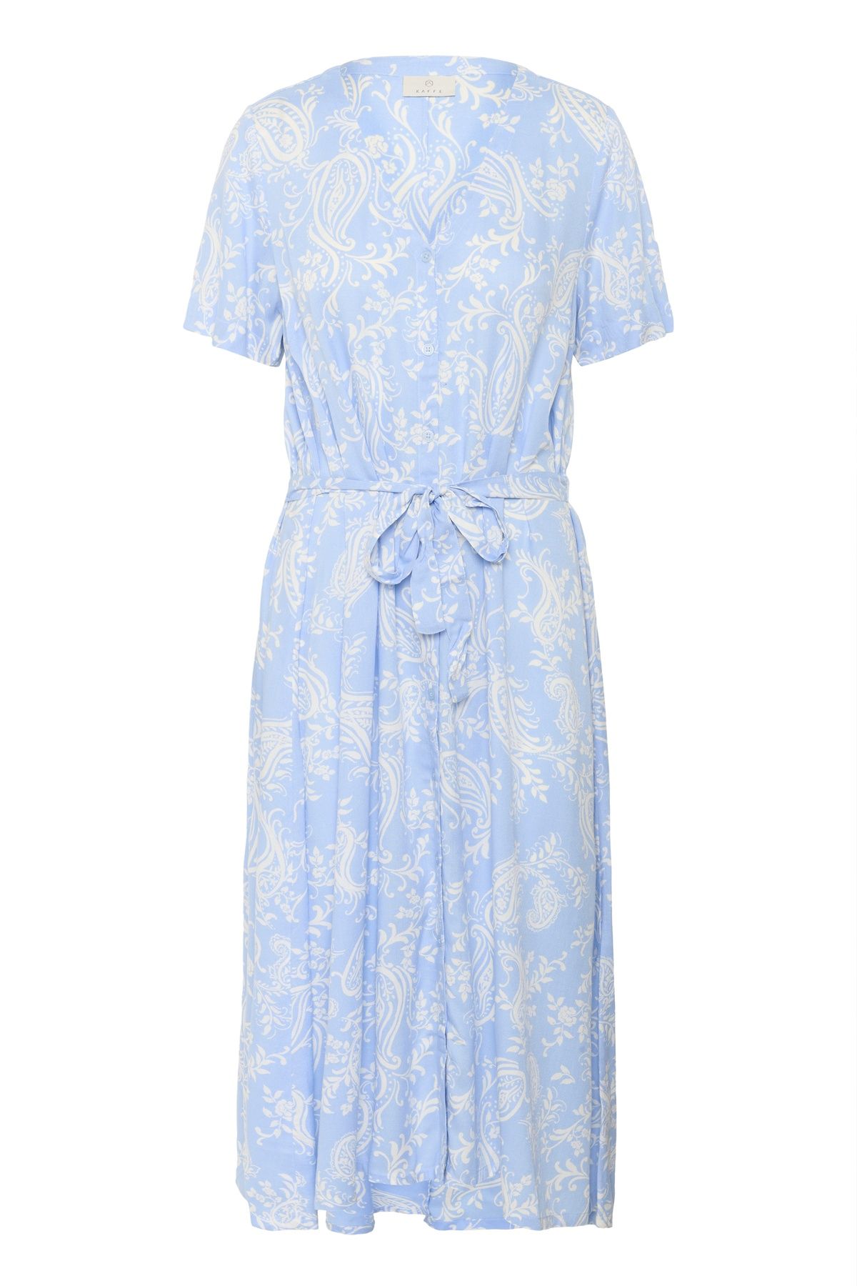 Kaffe Beathe Buttons V-neck Belted Maxi Dress