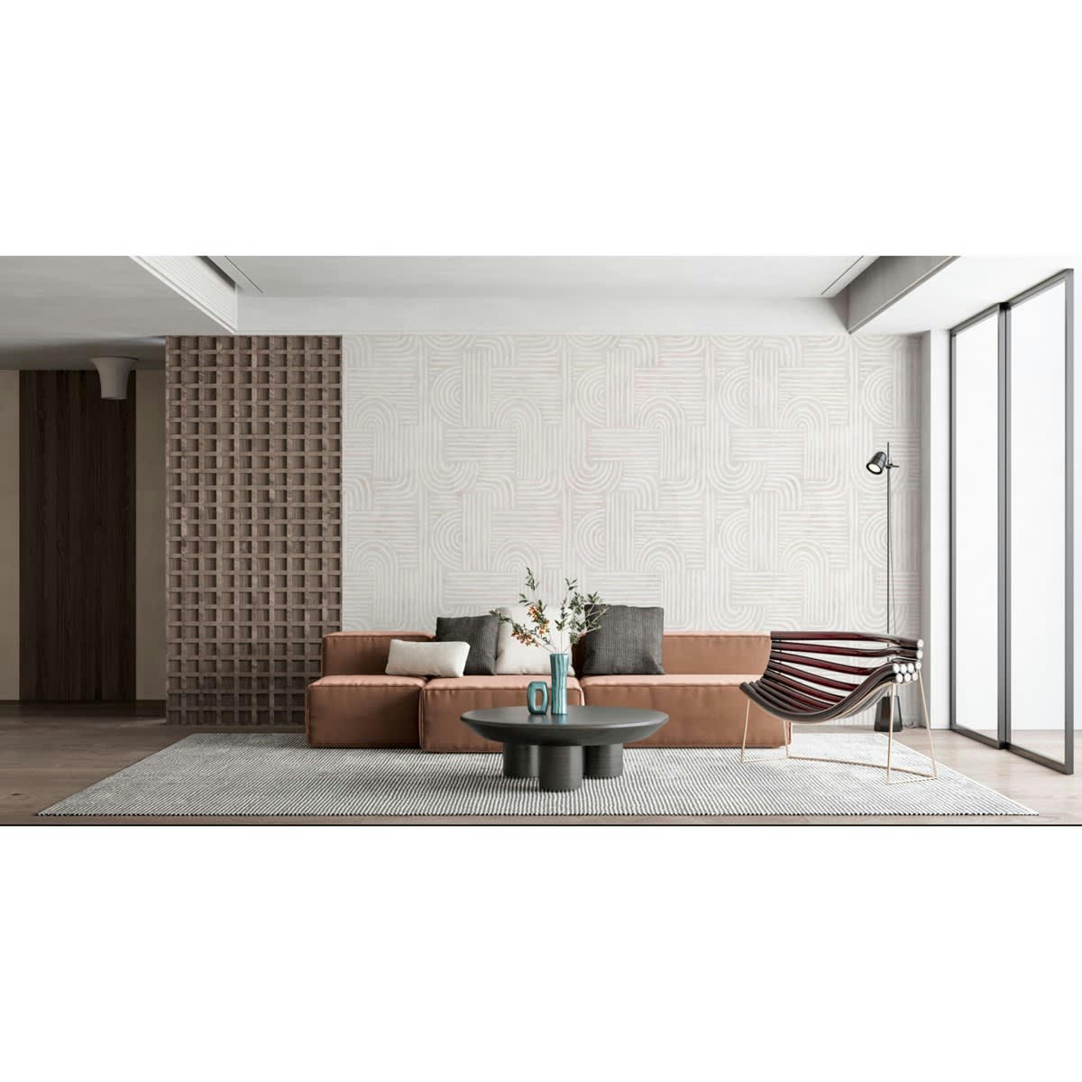 CHALK - Papier peint panoramique motif imprimé Beige 480x280cm