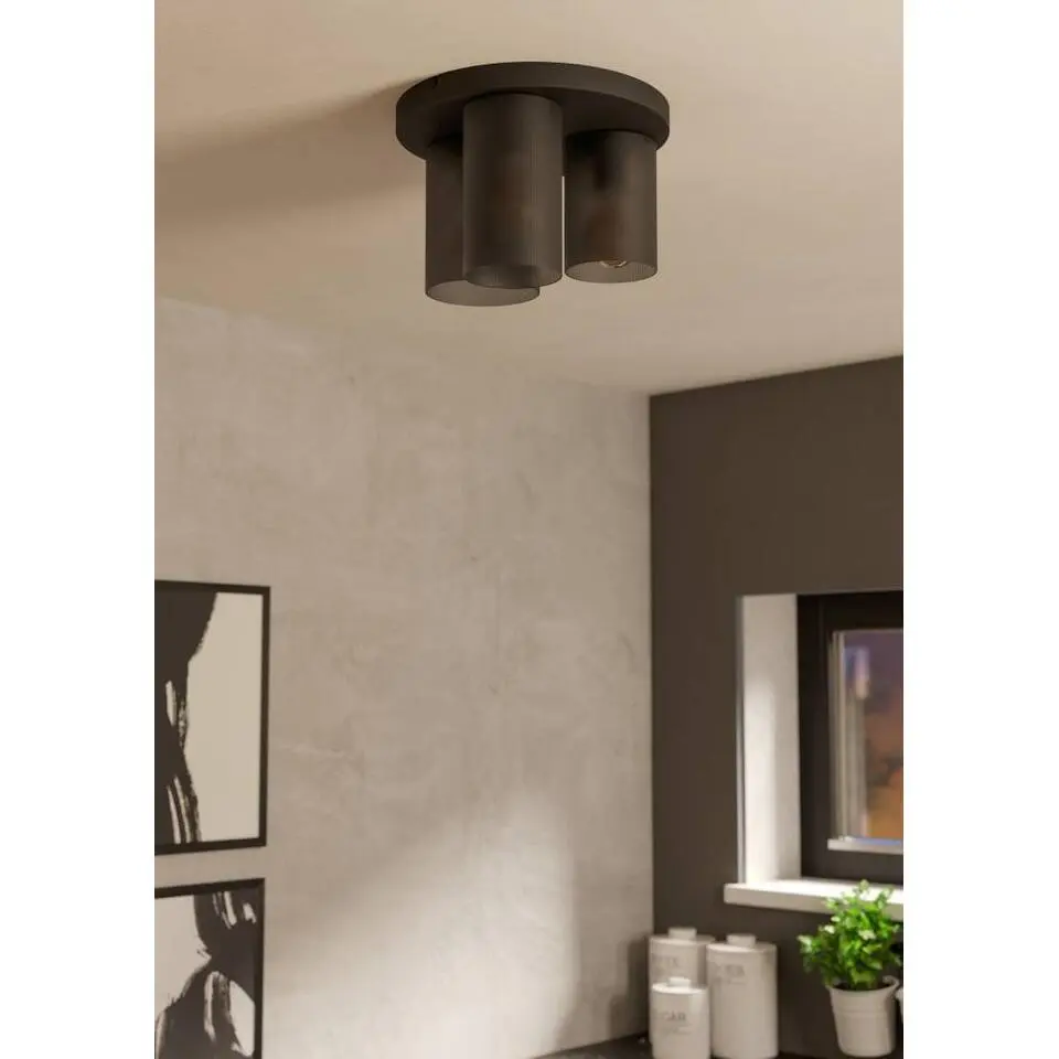 EGLO Colomera Plafondlamp - E27 - &Oslash; 35 cm - Zwart/Mat Grijs