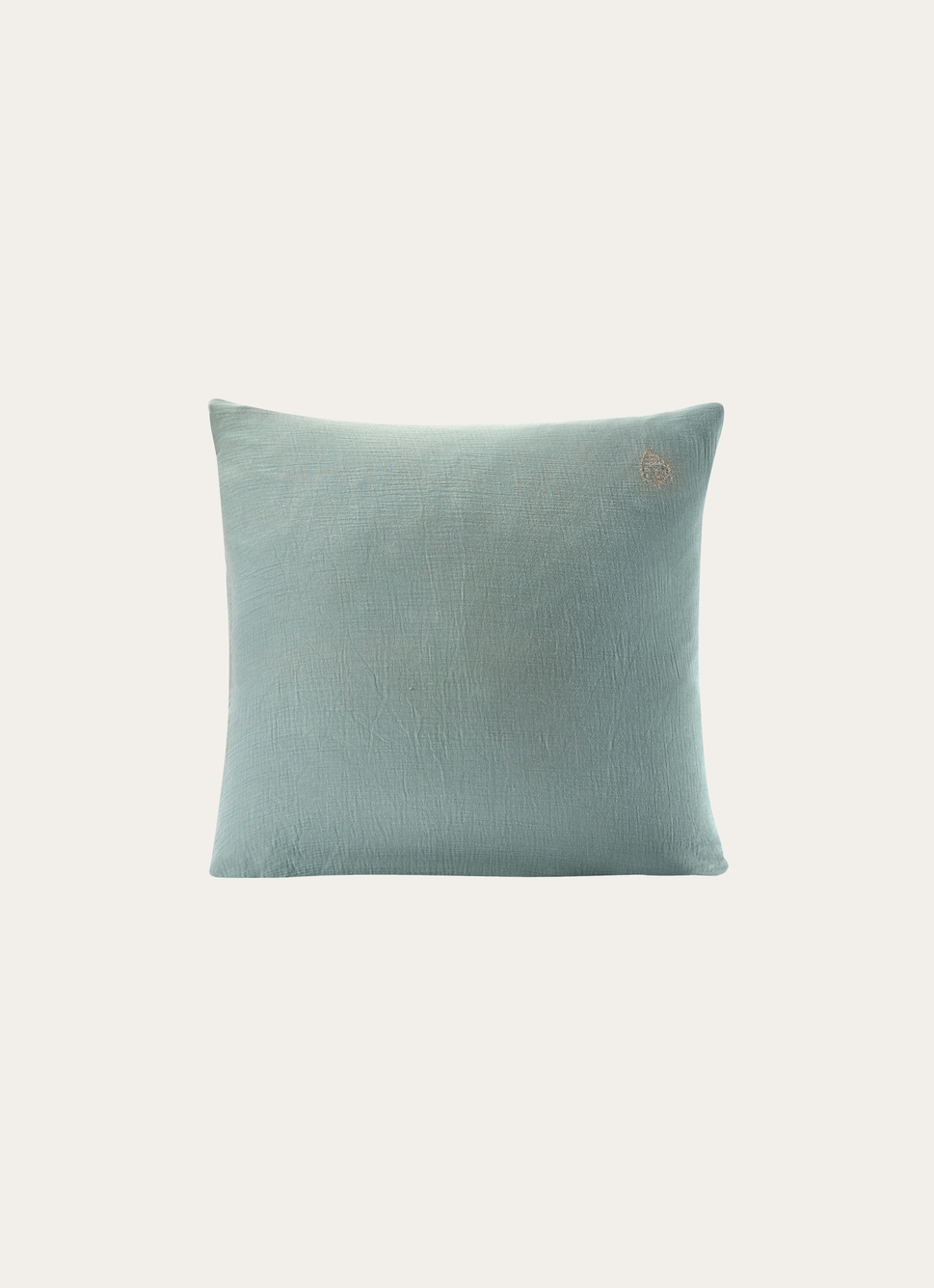 TAIE ENFANT EN GAZE DE COTON BRODERIE FEUILLE ROSE