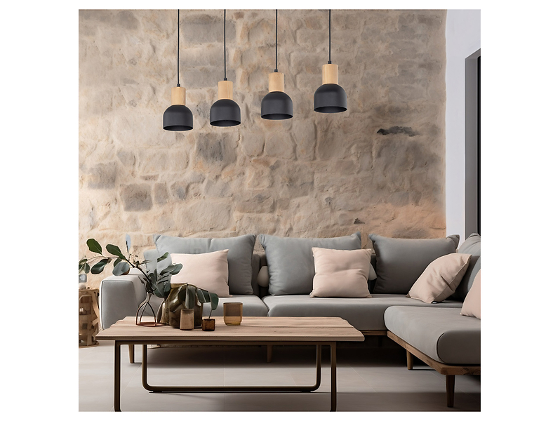 Lampa wisząca Cairo 4-punktowa metalowa czarna