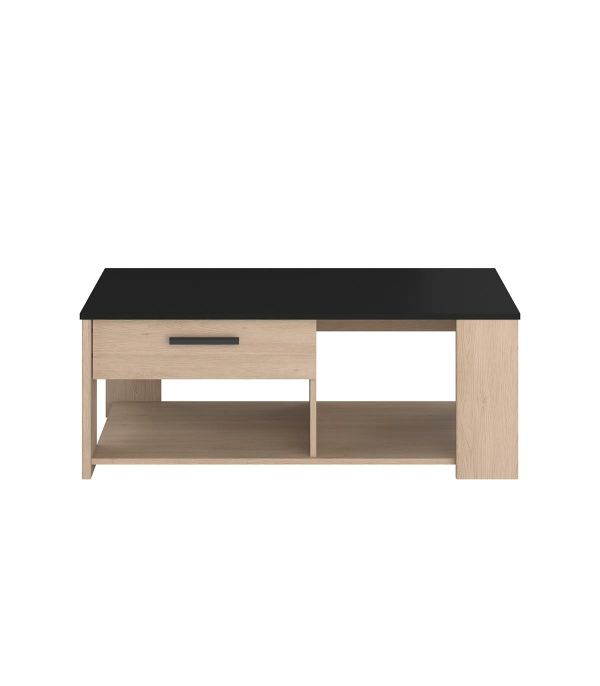 HELMA - Table basse 1 tiroir effet bois - L110 x H42 cm