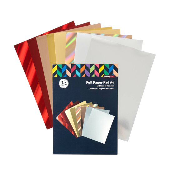 Metallic Foil Paper Pad A4 16 Pack