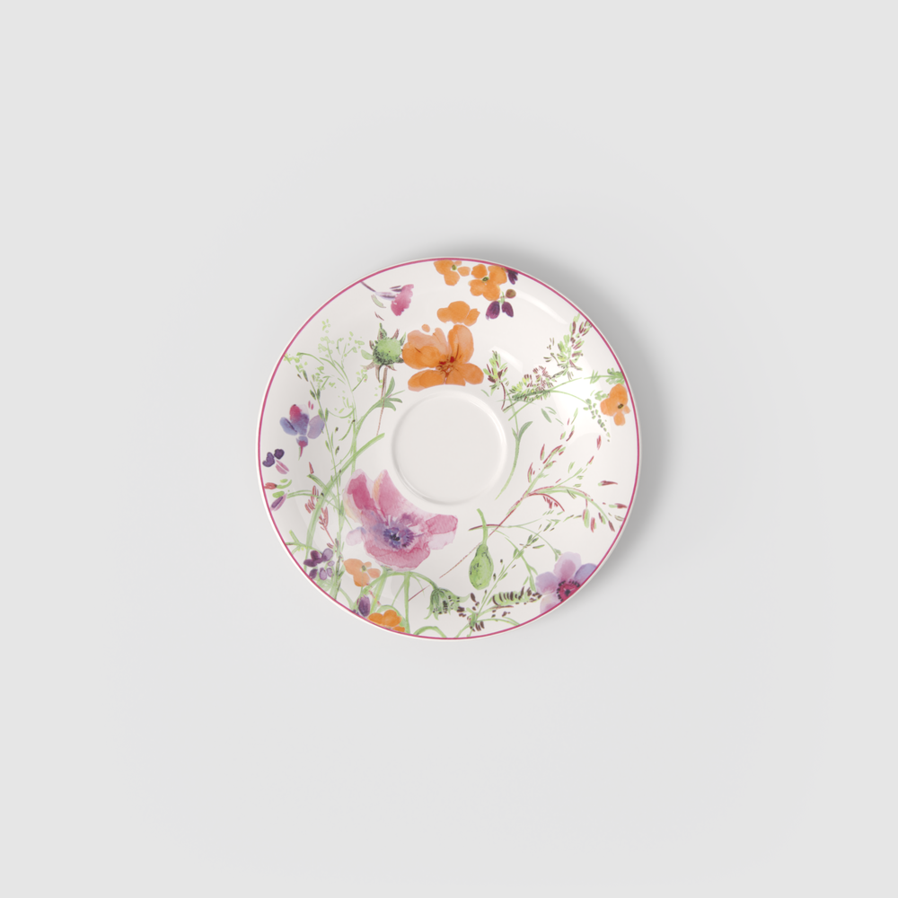 Mariefleur Cappuccino cup saucer - Multi-colored, 7.5'', Premium Porcelain