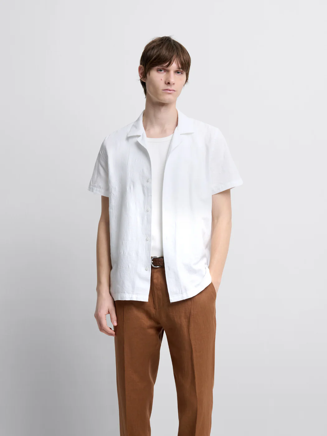 Chemise manches courtes regular en coton