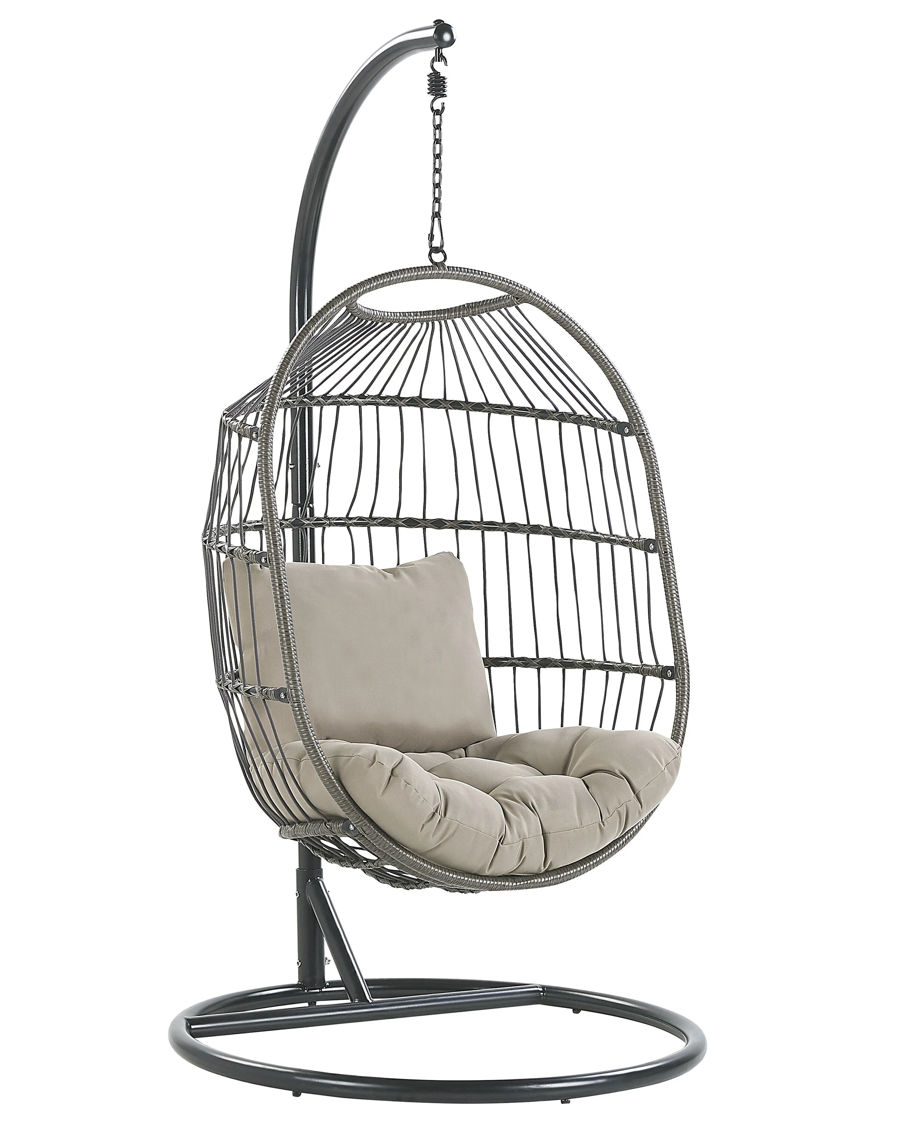 Hanging Chair with Stand ALBA PE Rattan Black