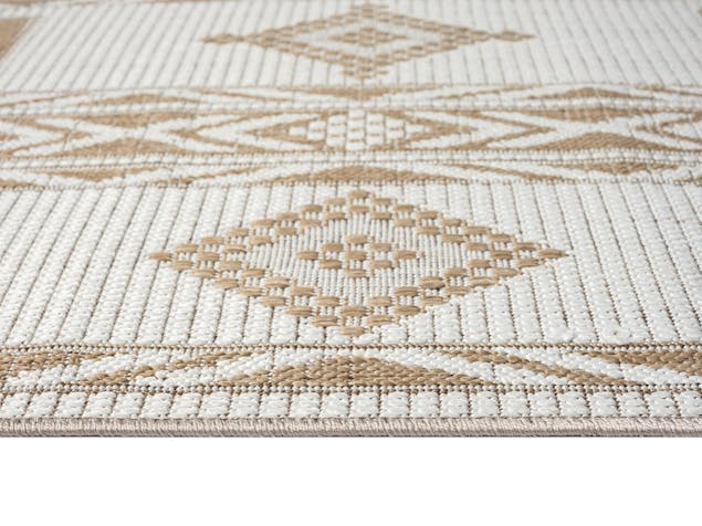 Sitaah Brown and Ivory Tribal Flatweave Indoor Outdoor Rug