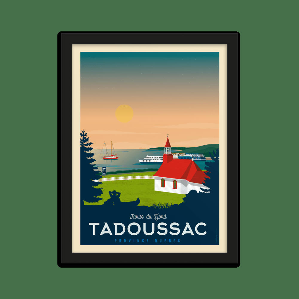 - Affiche Tadoussac Canada + Cadre Bois noir 21x29,7 cm