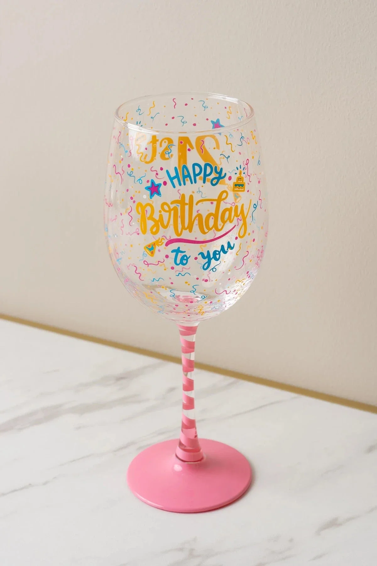 21st Birthday Celebration Glass