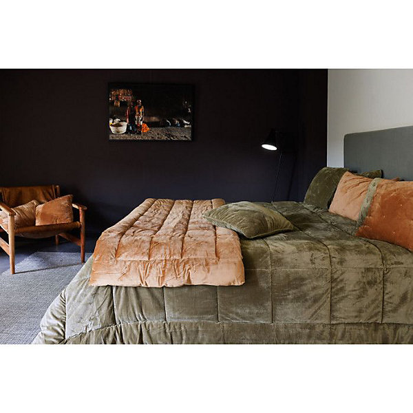 Couvre lit velours matelassé 