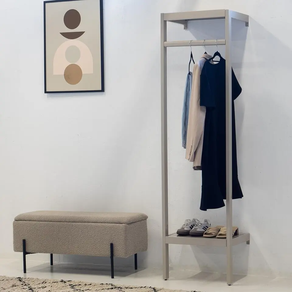 Kapstok Beige Metaal - 50x40x185cm - Manou&eacute;