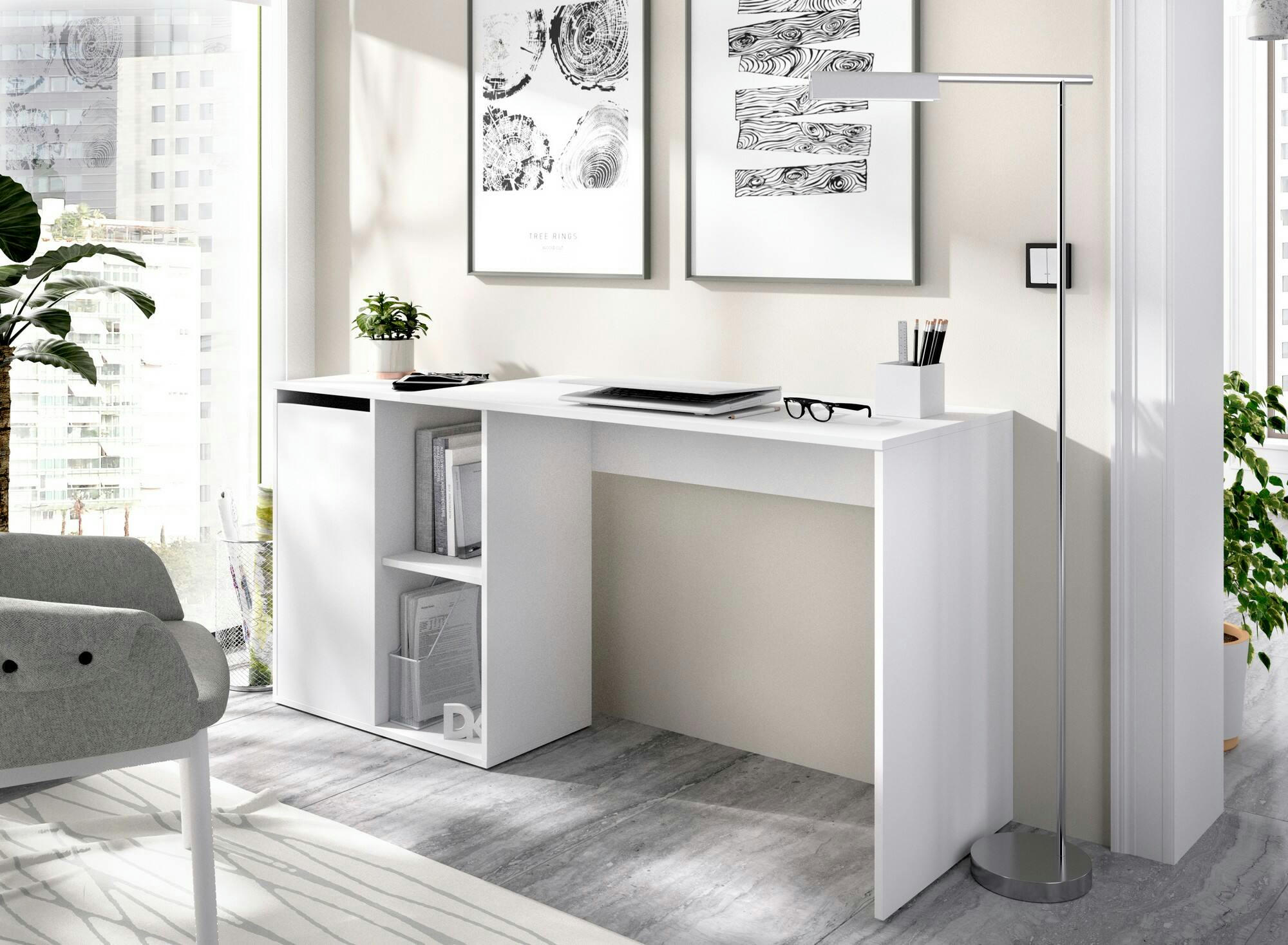 DDANZ - Bureau effet en bois blanc