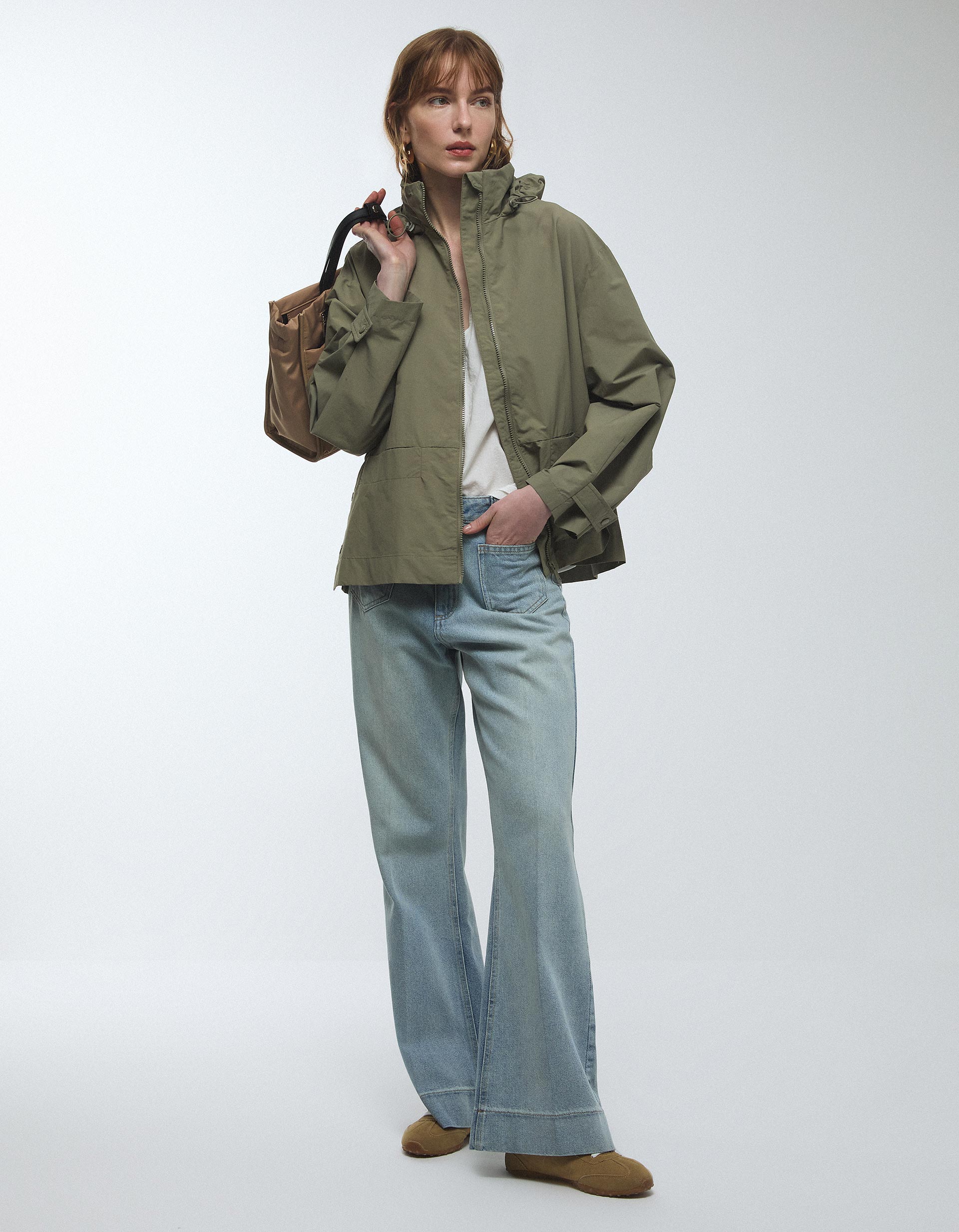 Parka Curta, Mulher, Verde Escuro