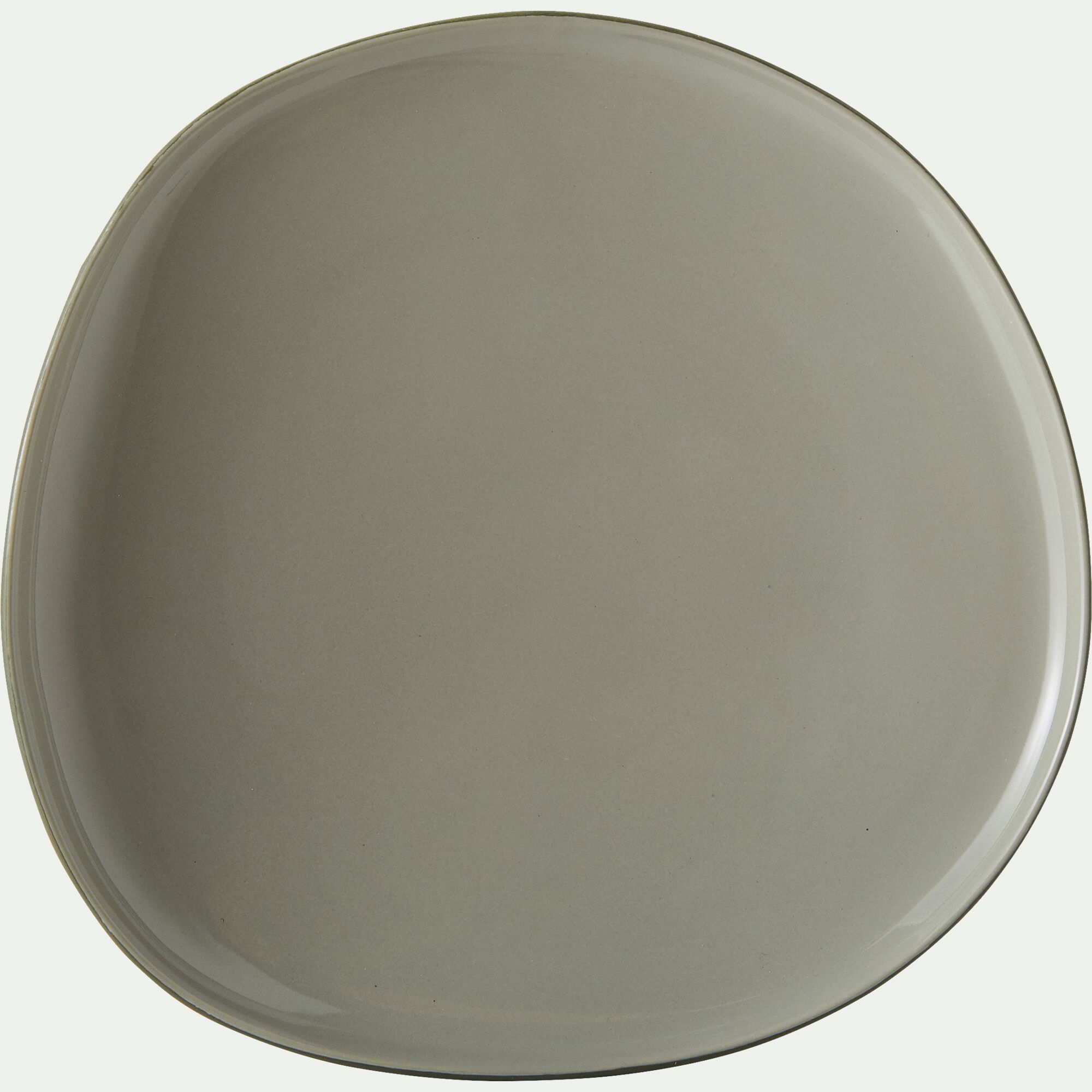 KYMA - Assiette à dessert en grès D21cm - vert olivier