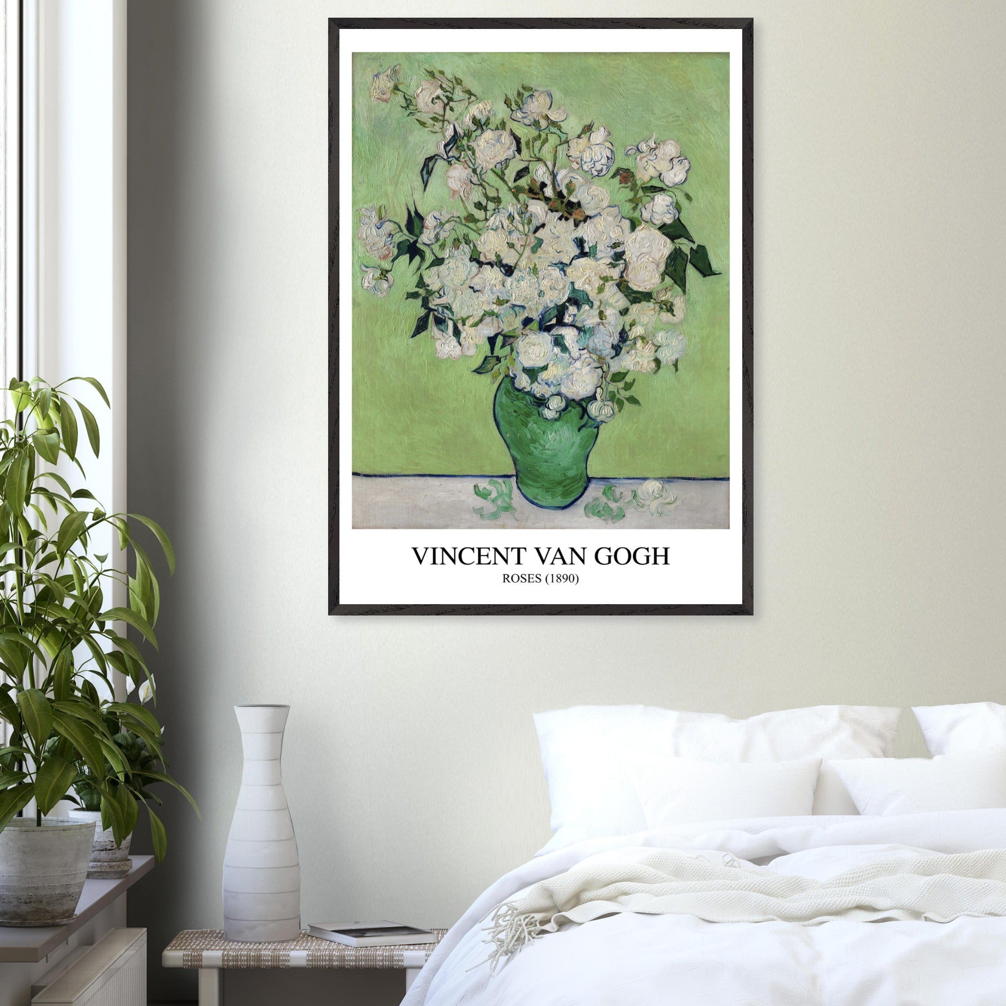 Artfulprints Poster Vincent van Gogh - Roses  - 70x100 cm - Groen