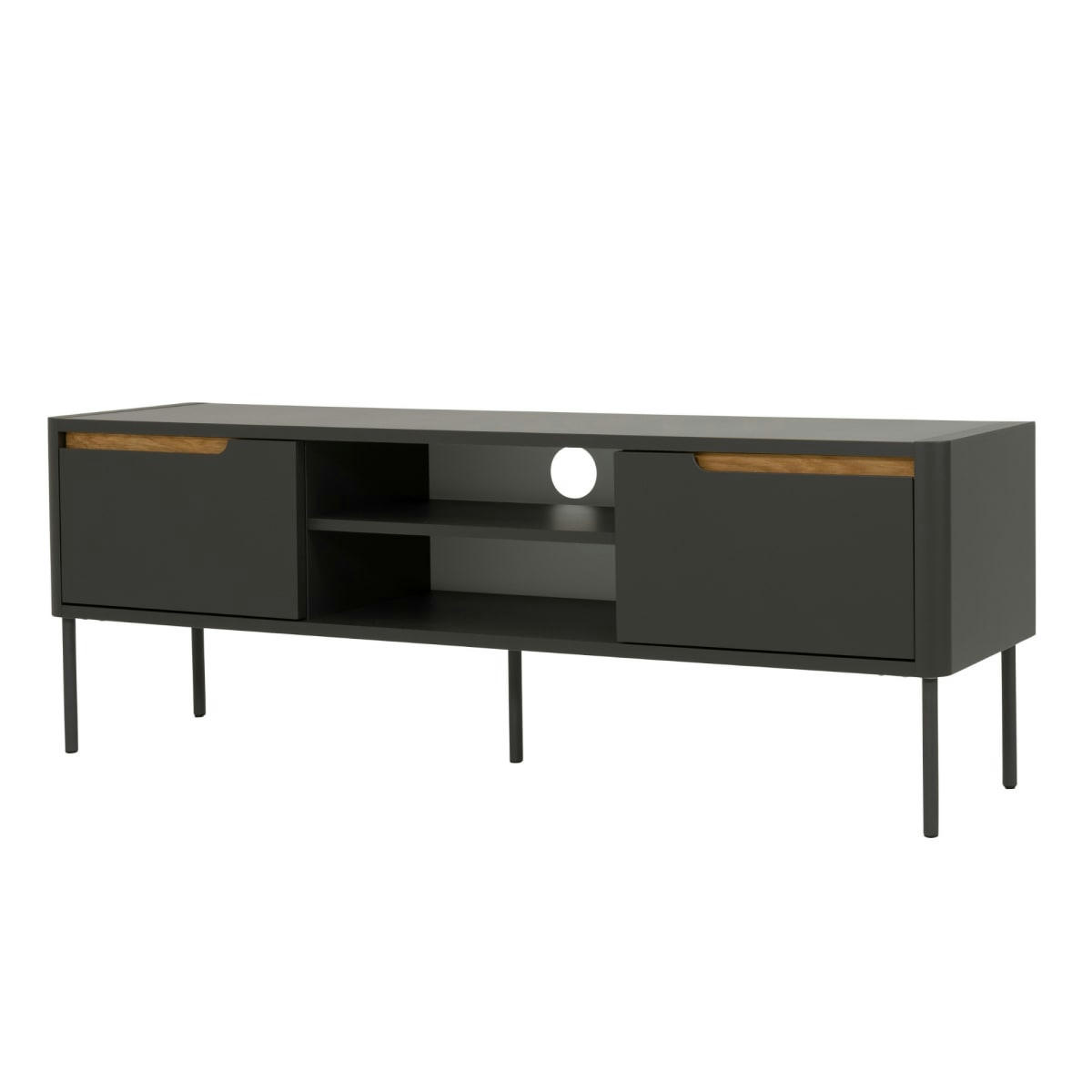 PATIPATI - Meuble TV moderne 141,5cm en bois gris