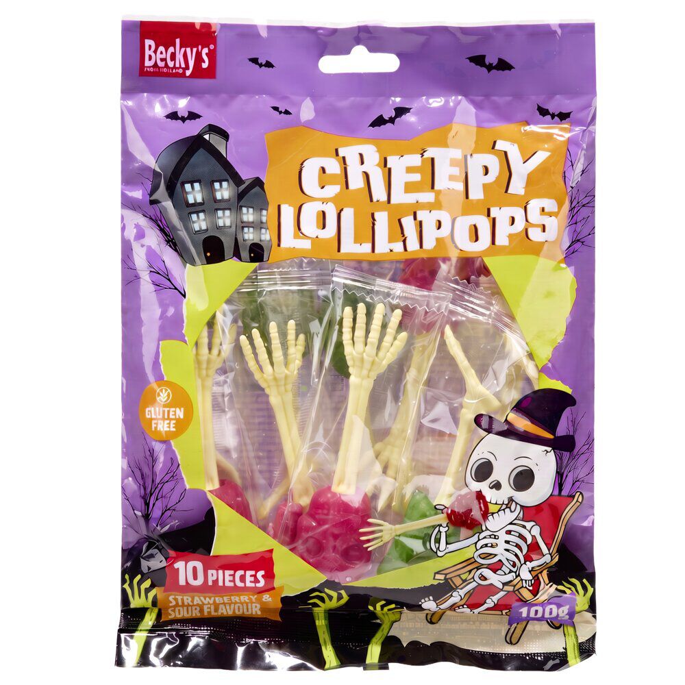 Sucette Halloween bâton forme os 100g