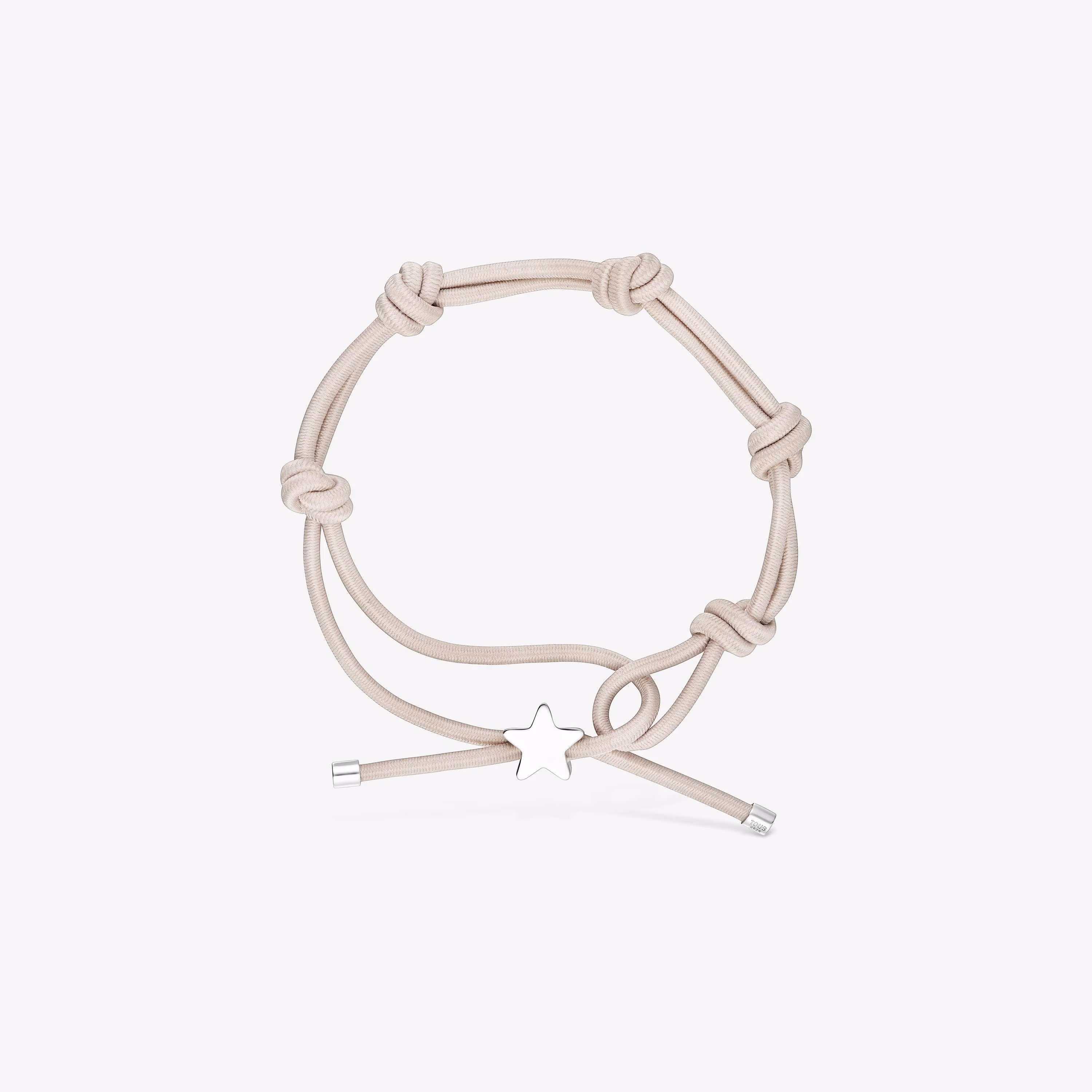 Pulsera elástica gris y estrella de plata Sweet Dolls