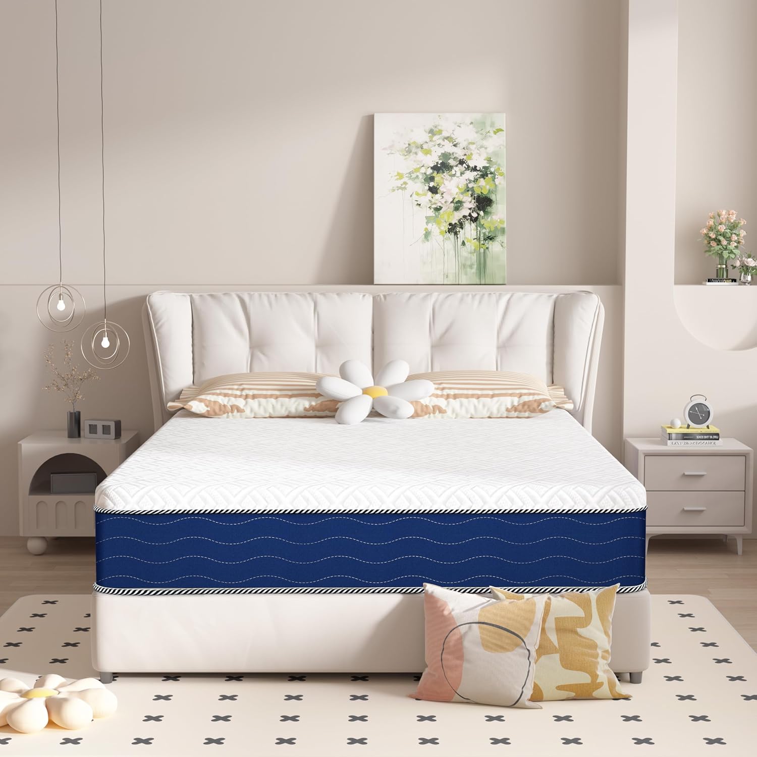King Mattress, 12 Inch Green Tea Memory Foam Mattress in a Box, Medium Plush King Size Mattress for Pressure Relief, CertiPUR-US Certified
