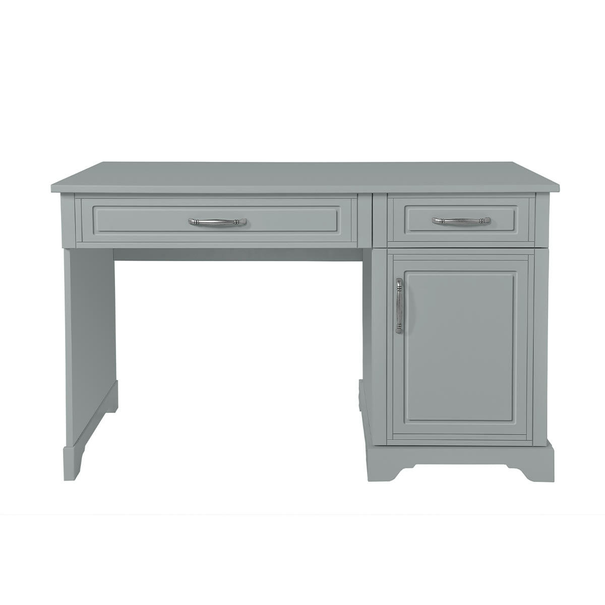 MELODY - Bureau 2 tiroirs 1 porte gris