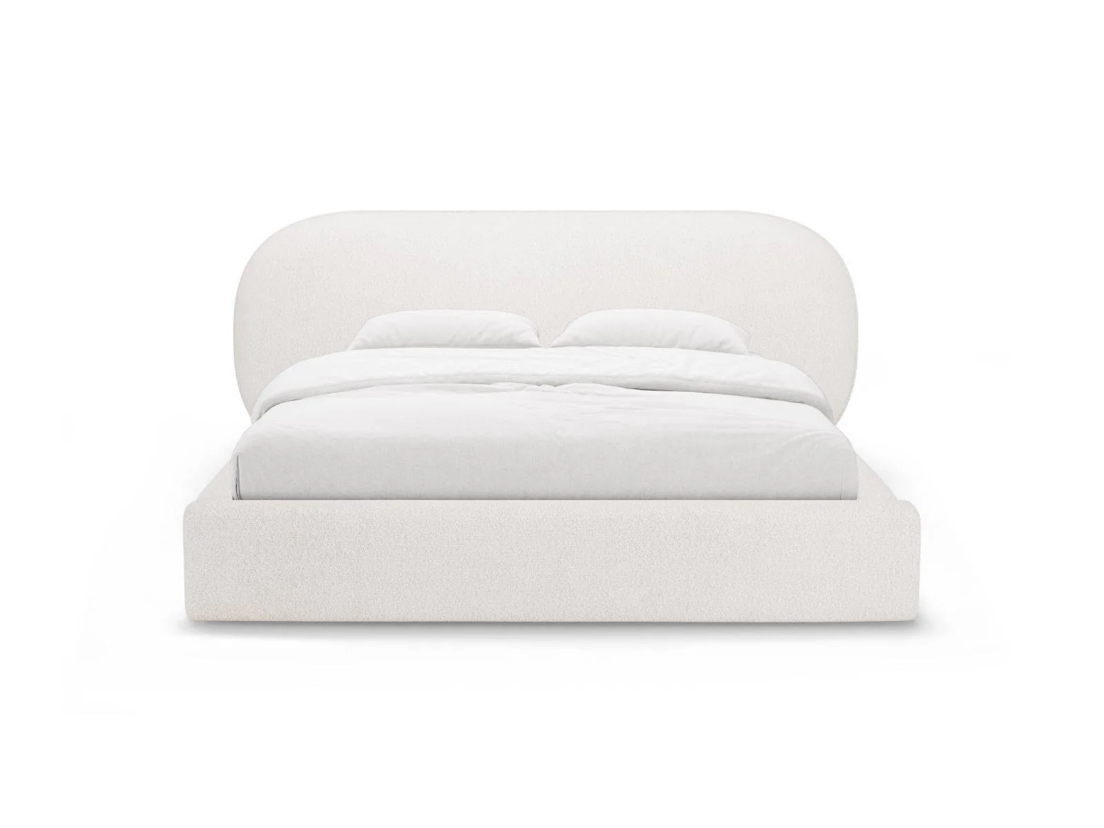 Bedframe Ovalo bouclé 200 x 200 met opbergruimte