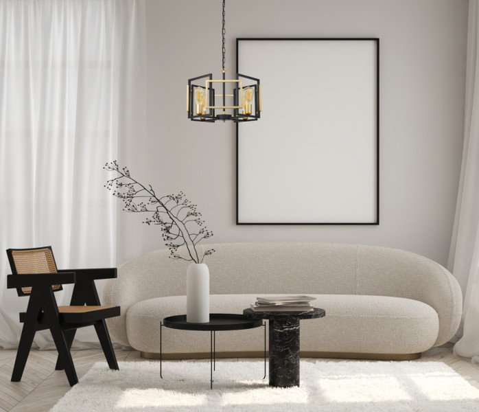 Żyrandol Primero geometryczne kształty czarny 4xE27x60W IP20 Italux