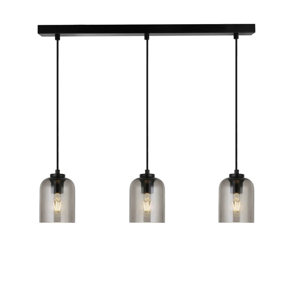 HOME DELUXE Hanglamp van glas SELINA - Rookgrijs