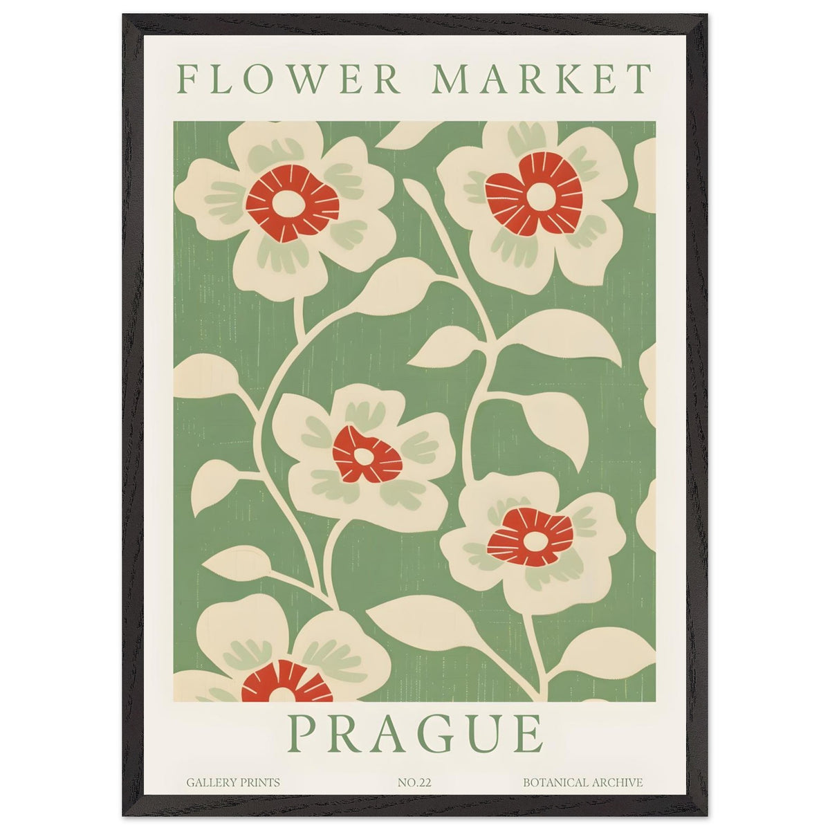 Artfulprints Poster met Lijst Flower market - Prague I  - 50x70 cm - Meerkleurig