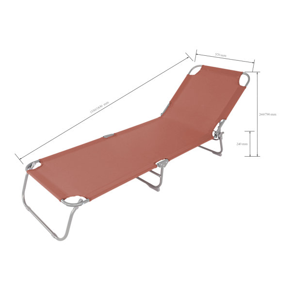 Bain de soleil polyester et acier terracotta GoodHome Curacao