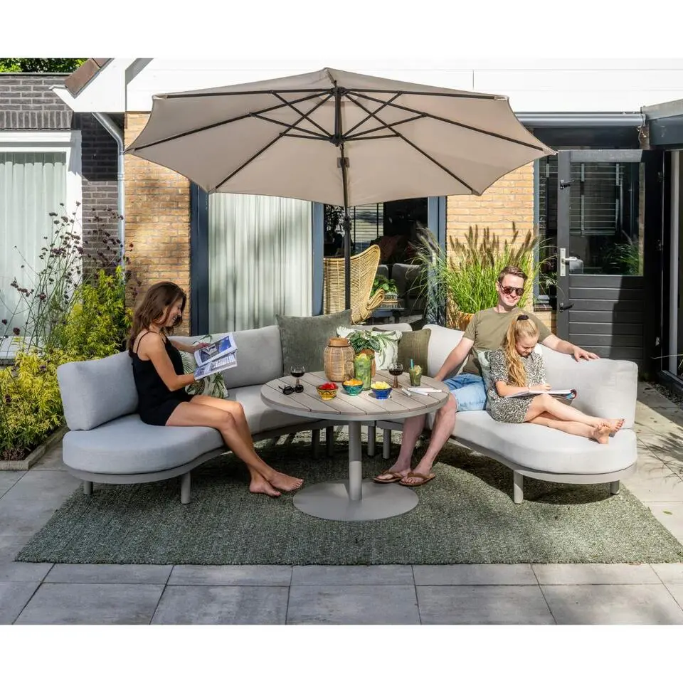 Potenza aluminium loungeset - taupe - valley sand