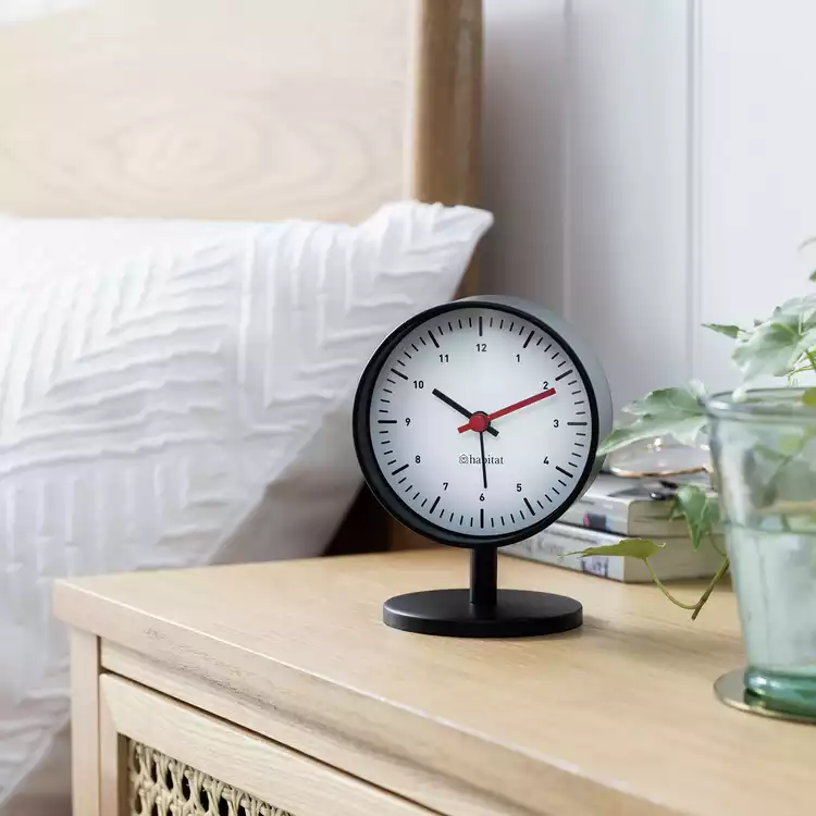 Habitat Analogue Alarm Clock - Black & White
