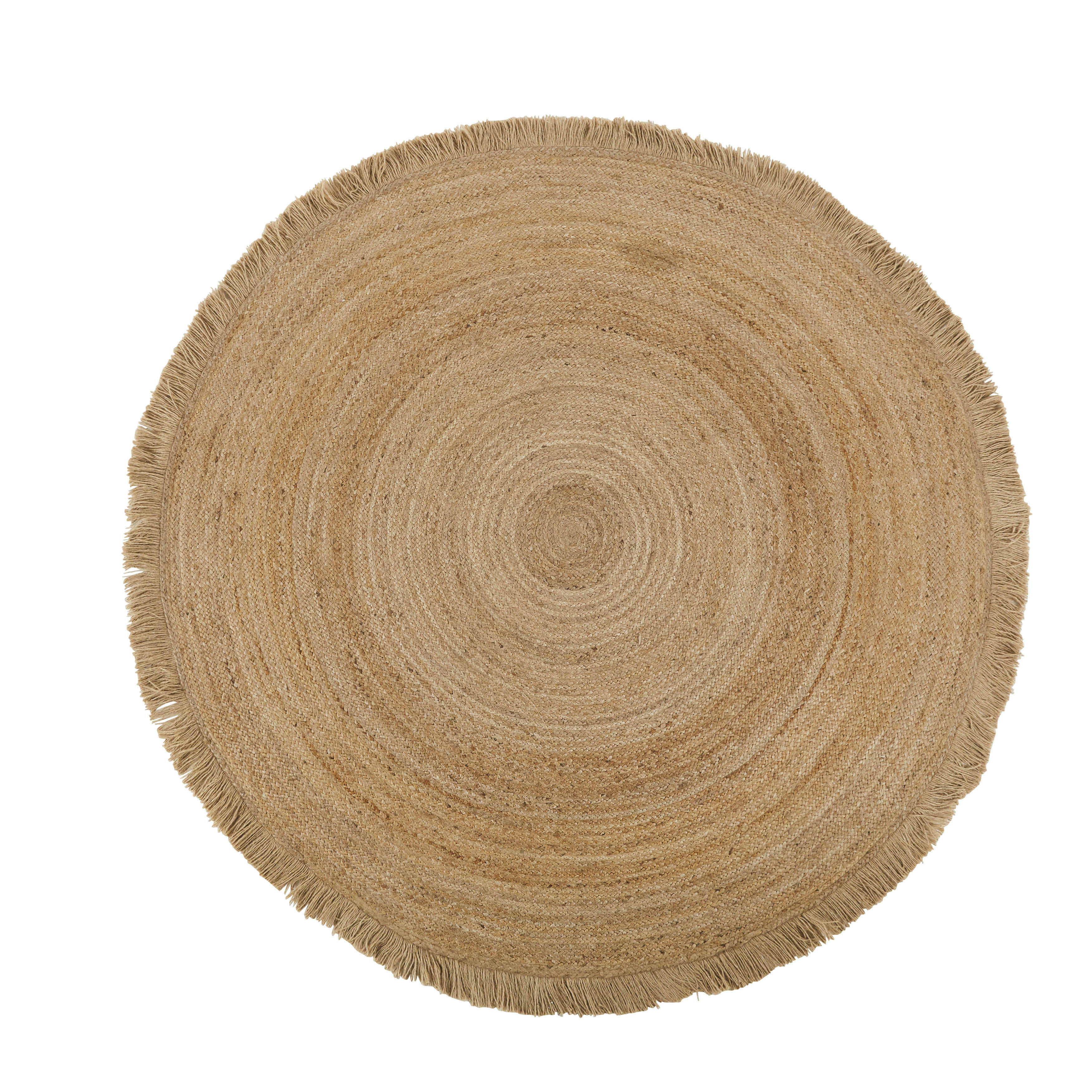 JONCASA - Tapis en jute tissé à franges D180