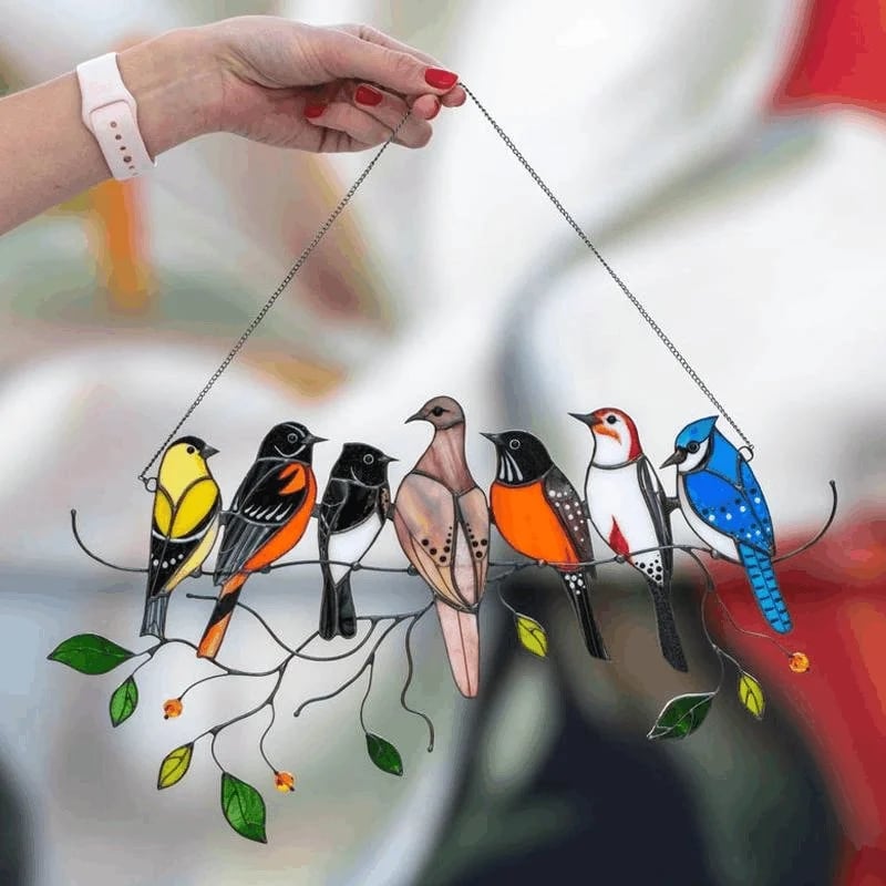 Last Day 70% OFF-Birds Stained  Window  Panel Hangings