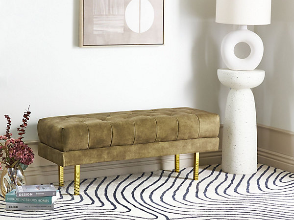 Banc ROSEVILLE Velours Vert olive