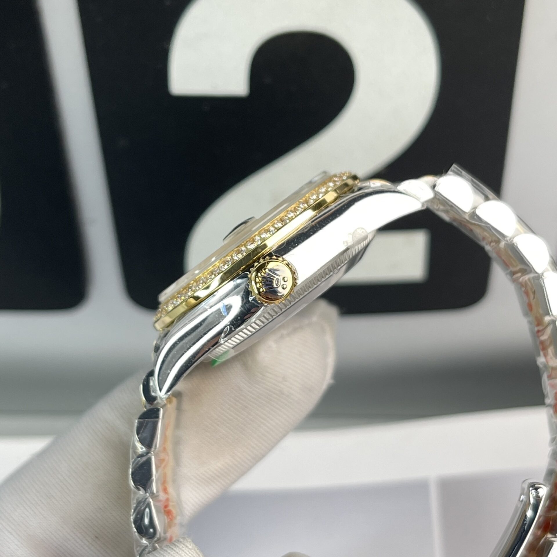 Rolex Datejust SS/YG Plated Champagne Dial CZ Diamonds 31mm Jub EWF Replica