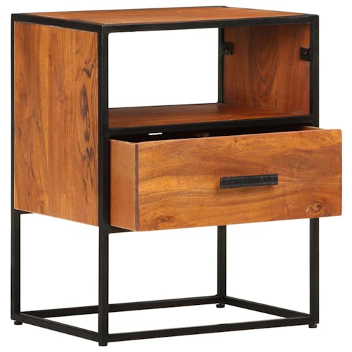 NNEVL Bed Cabinet 40x30x50 cm Solid Acacia Wood