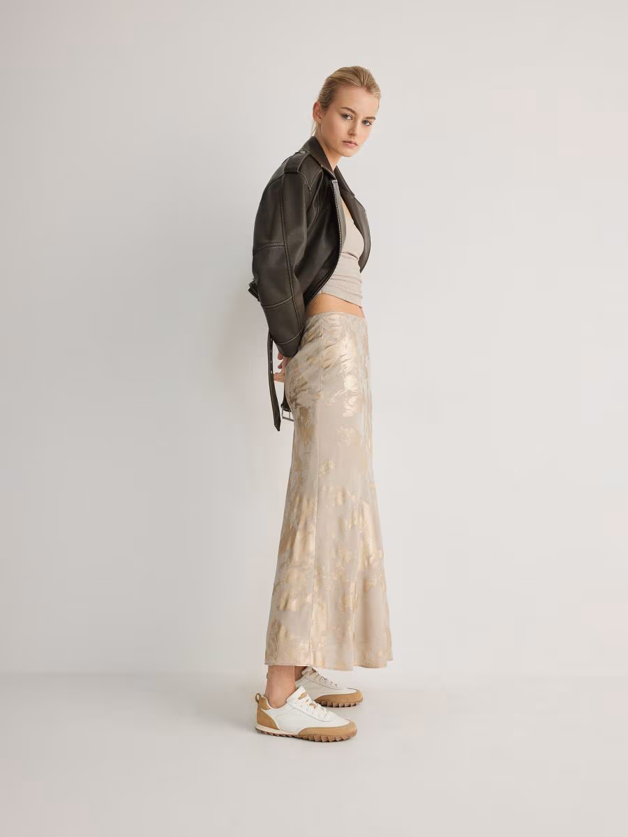 Skirt With Metallic Print