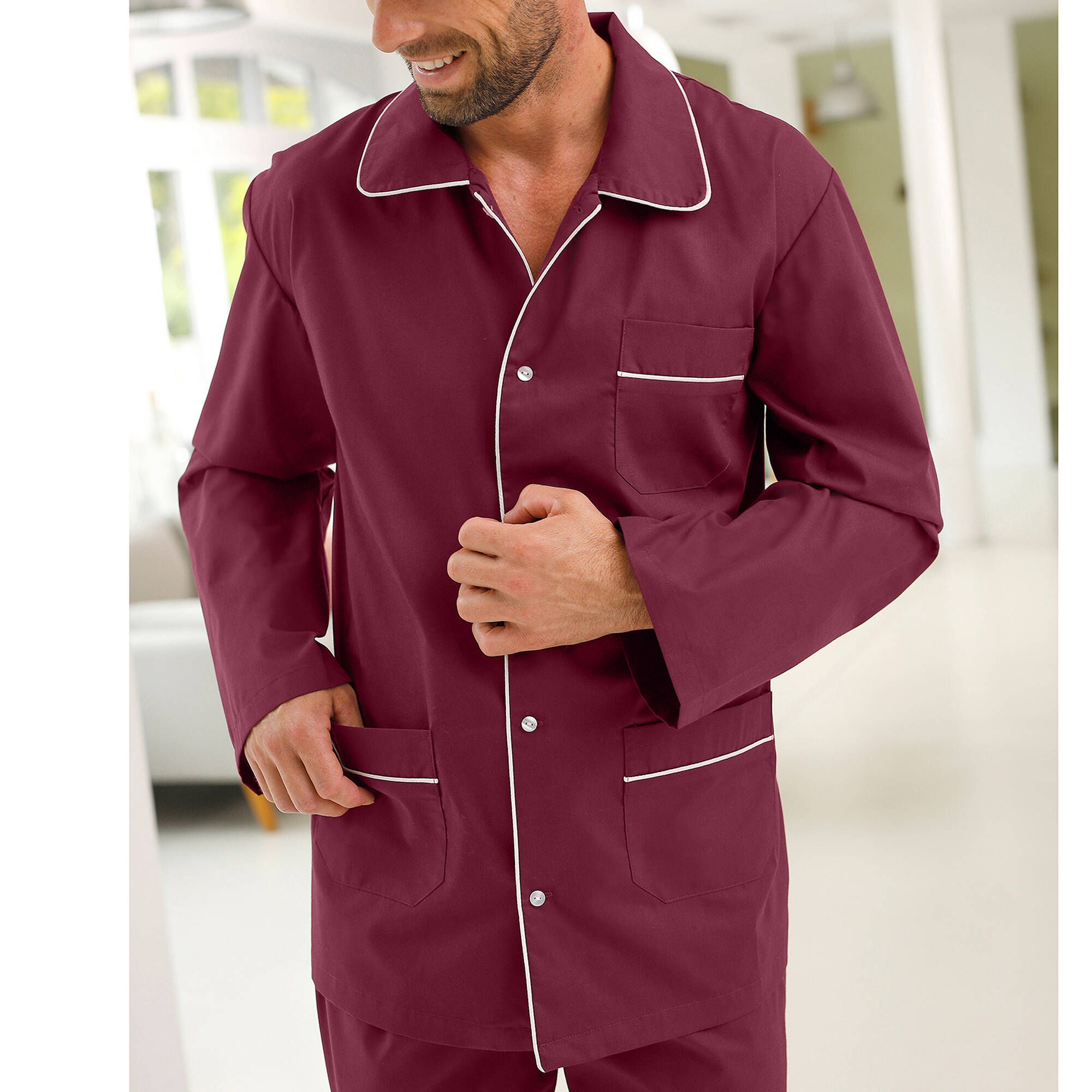 Pyjama uni popeline polyester/coton