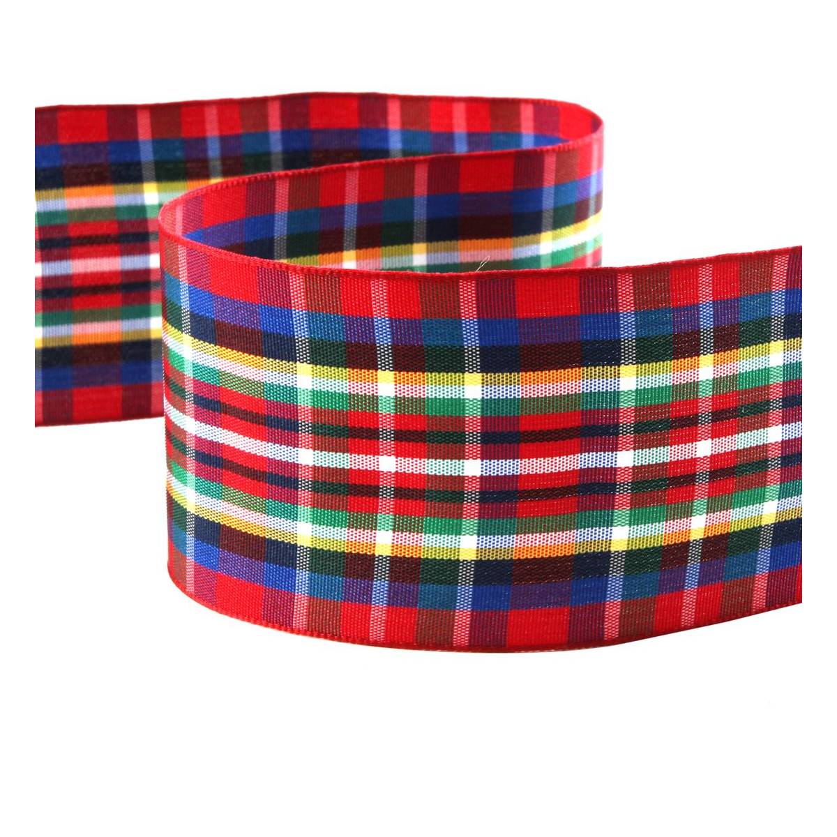 Red Tartan Ribbon 50mm x 3m