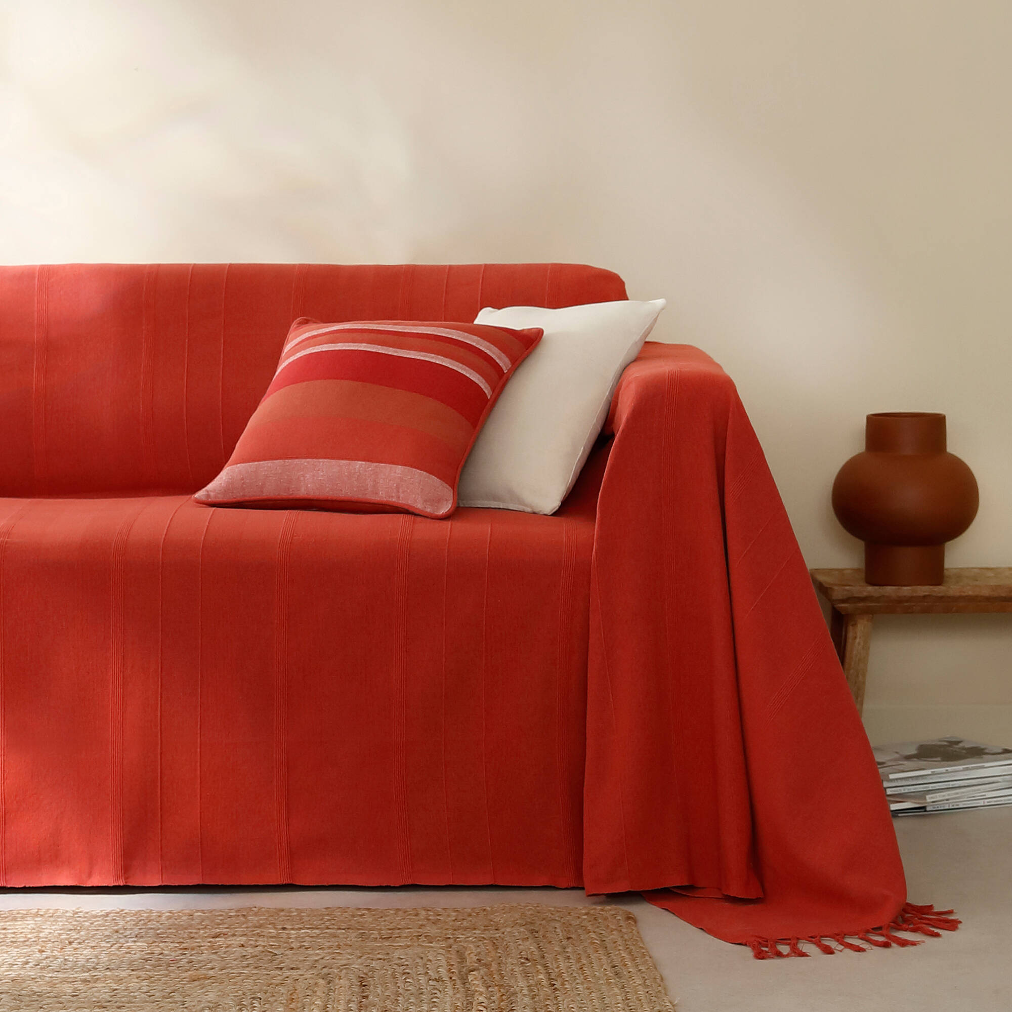 Housse coussin multicolore coton tissage artisanal - lot de 2