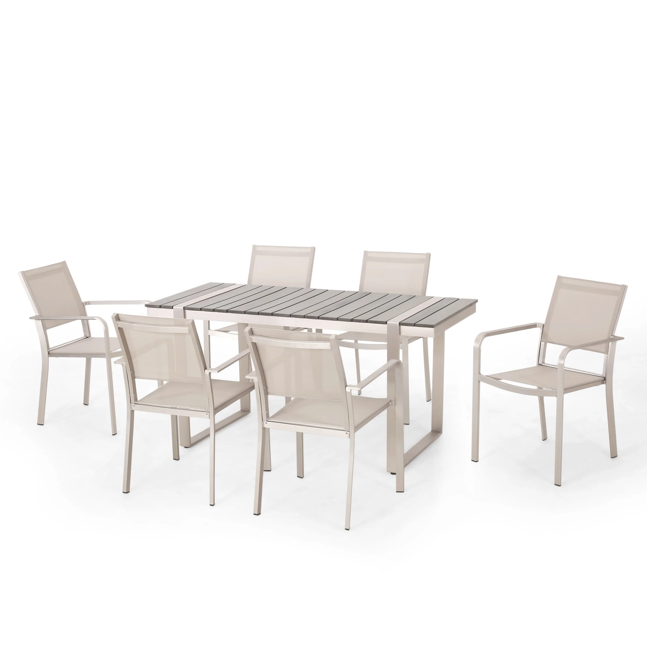 Colfax Outdoor Aluminum Outdoor 7 Piece Dining Set by Christopher Knight Home