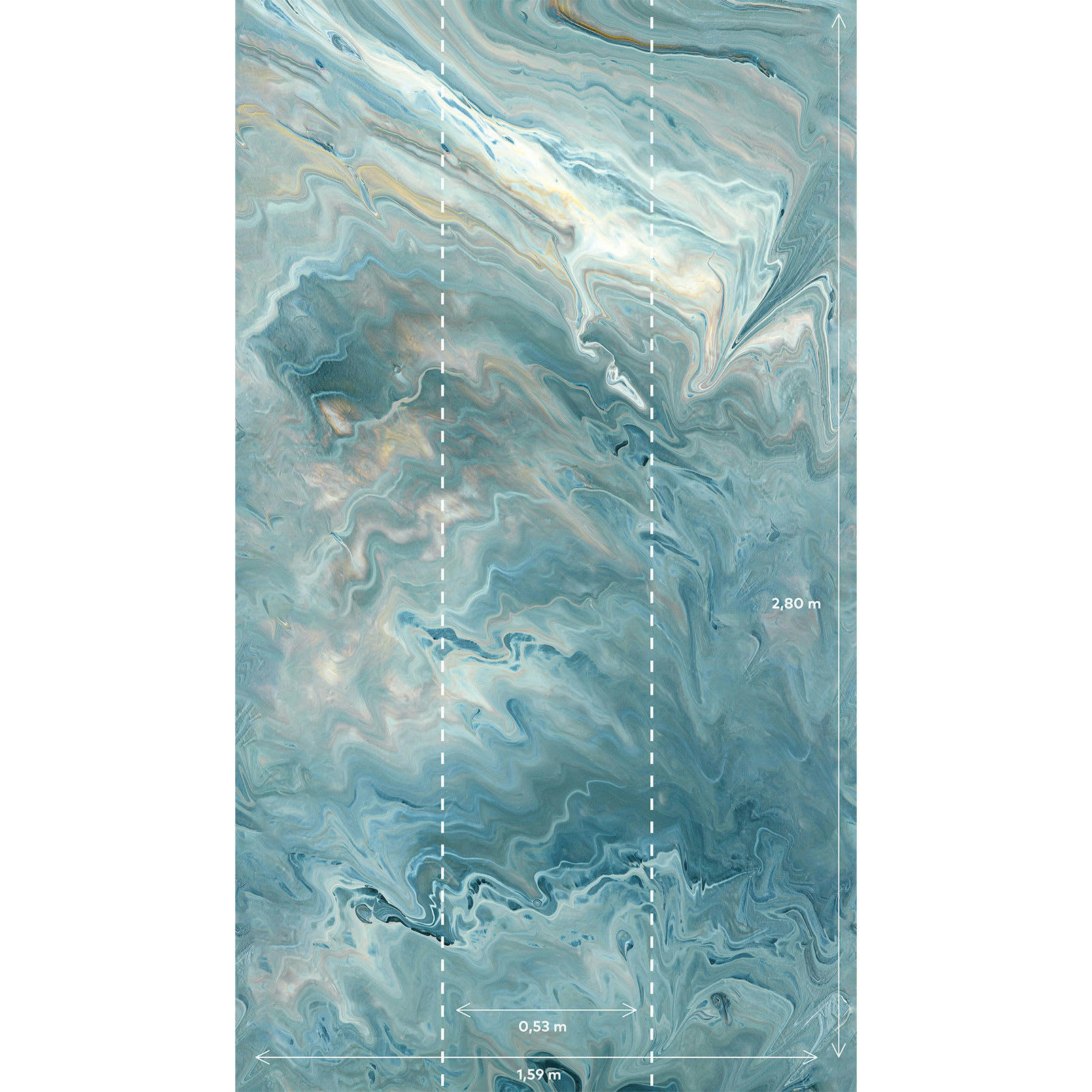 - Papier peint effet marbre bleu 159x280cm