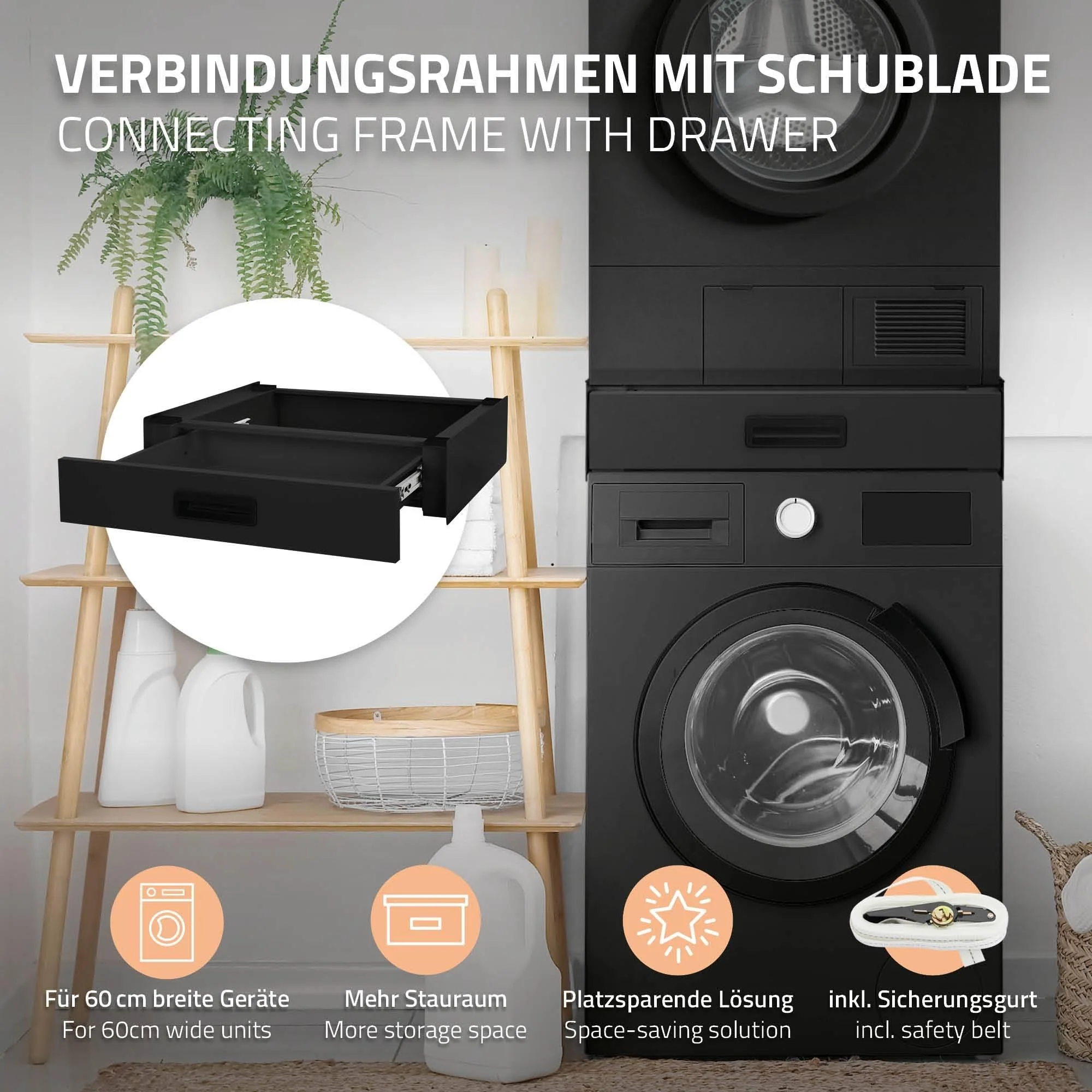 Wasmachineonderstel Cate met lade