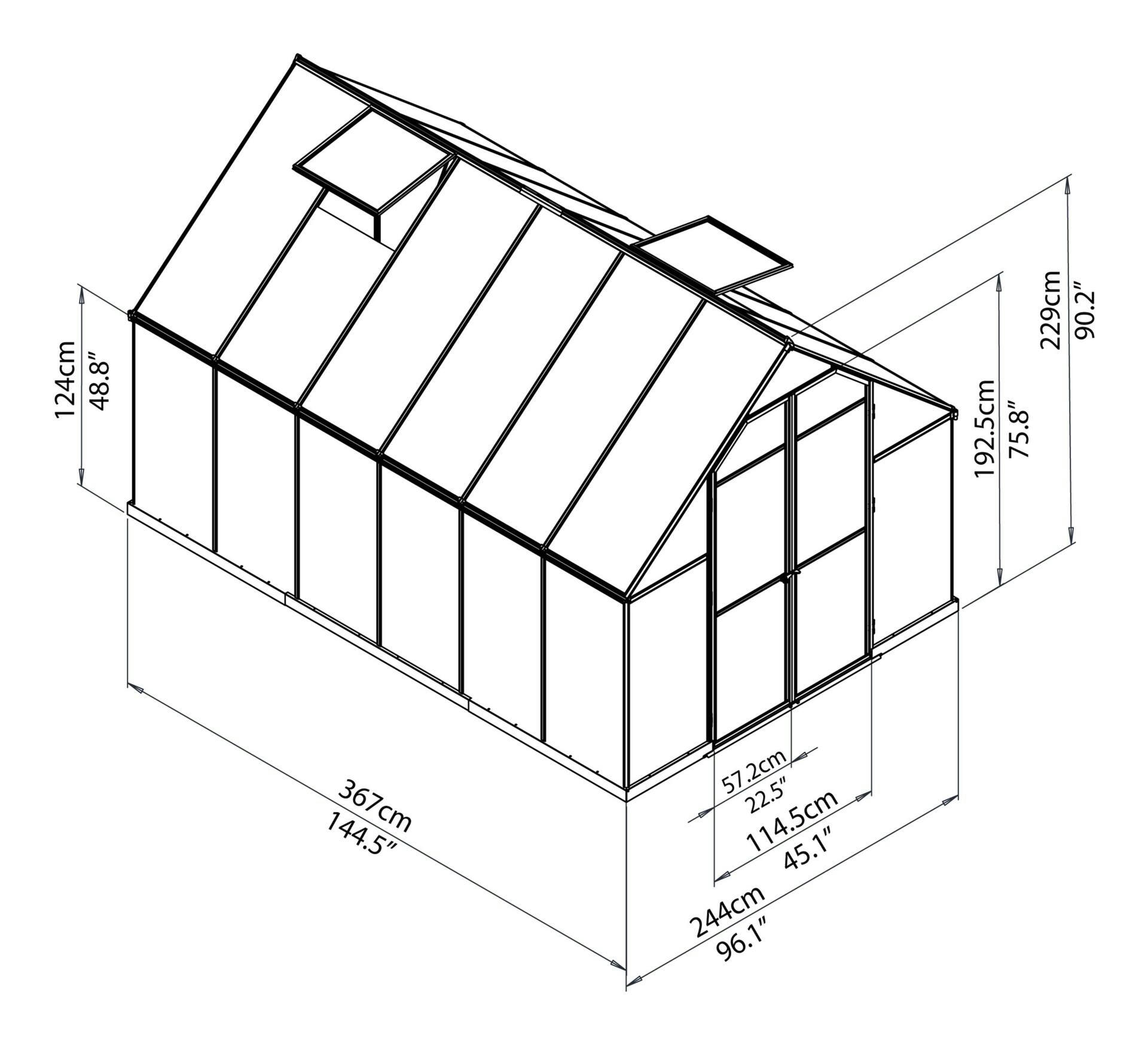 Palram Essence Twin Wall Greenhouse, 8-ft x 12-ft