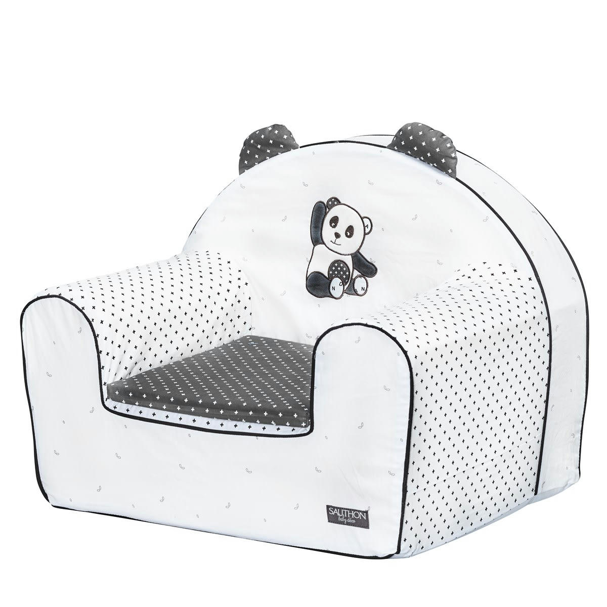 CHAO CHAO - Fauteuil club 42x41cm en coton blanc